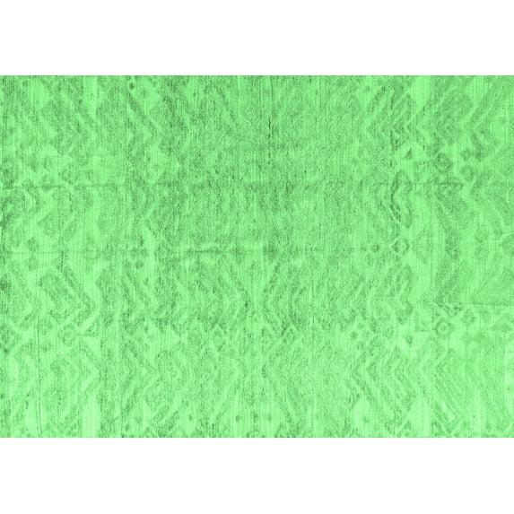 Ahgly Company Indoor Rectangle Solid Emerald Green Modern Area Rugs, 2' x 4'