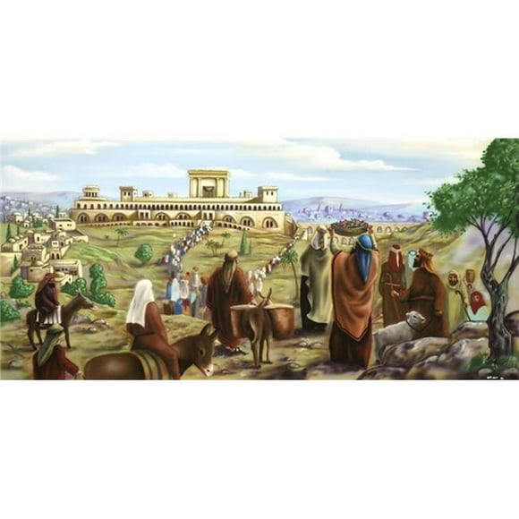 Nua 82336 4 ft. 7 in. x 10 ft. Extra Large Fabric Aliya Laregel Print Sukkah Mural Decoration
