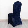 thumbnail image 5 of BalsaCircle Navy Blue Fitted Spandex Crushed Velvet Stretchable Banquet Chair Cover Party Events Home, 5 of 8