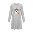 thumbnail image 5 of Taqqpue Womens Sleepshirt Long Sleeve Crew Neck Cotton Nightgown Halloween Graveyard Print Oversized Knee Length Casual Pullover Lightweight Sleep Gown for Women All Plus Sizes, 5 of 6