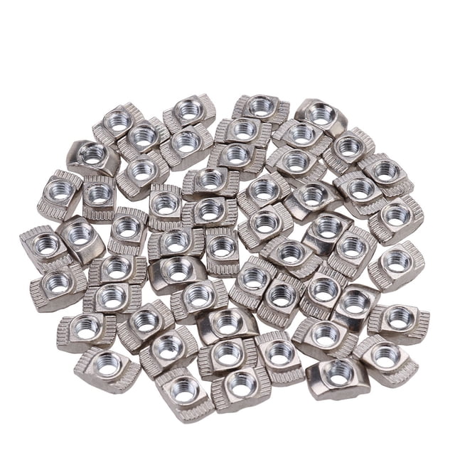 OULII 50Pcs Aluminum Profile T Nut for Assembly Silver Durable Usage Positioning