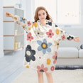 thumbnail image 5 of FORMRS Wearable Blanket Hoodie with Sleeves for Kids Cozy Flannel Sweatshirt, Beige Retro Flower, 5 of 7