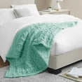 thumbnail image 3 of Gracie Mills Ashlee Modern Solid Ruched faux Throw Blanket - GRACE-11254, 3 of 4