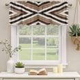 thumbnail image 2 of Brown Aztec Curtain Valances for Windows, Kitchen Valance Window Treatments Panel 2 Pack, Abstract Southwest Black Vintage Wood Grain Rod Pocket Short Curtains for Bathroom Bedroom 42 x 12 Inch, 2 of 8