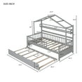 thumbnail image 4 of Aukfa Trundle Bed with Roof and Shelves, Wooden Twin House Bed with Trundle - Gray, 4 of 8