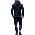 thumbnail image 3 of Mens Hoodies 2 Piece Tracksuit Pullover Hooded 1/4 Zip Sweatshirt and 4 Pockets Jogger Cargo Pants Casual Daily Sweatpants Athletic Sweatsuits Set for Men, 3 of 8