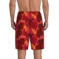 thumbnail image 3 of Kdxio Autumn Maple Leaves Print Mens Sleep Shorts Bottoms Soft Comfy Pajama Wear Pants with Drawstring Pockets, 3 of 7