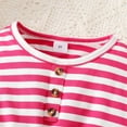 thumbnail image 4 of 6T Little Girls Dress 6 Years Girls Short Sleeve Dress Round Neck Little Girls Summer Stripe Dress Pink, 4 of 7