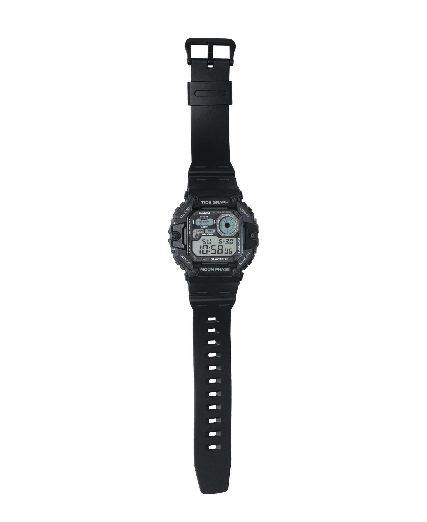 Casio Mens Digital Wristwatch Tide/Moon Graph Display Fishing