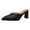 Black, variant on Mules Slides Sandals for Women Ladies Fashion Leather Pointed Toe Chunky Block High Heels Clogs Slip on Dress Shoes