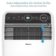 Shinco 10,000 BTU Portable Air Conditioner with Heater up to 400 Sq. Ft, Ac Heater Combo Window Unit, Portable AC Unit with Dehumidifier & Fan, Cools & Heats,Remote Control and Window Kit