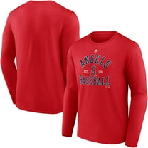 Men's Majestic Red Los Angeles Angels High Praise Long Sleeve T-Shirt
