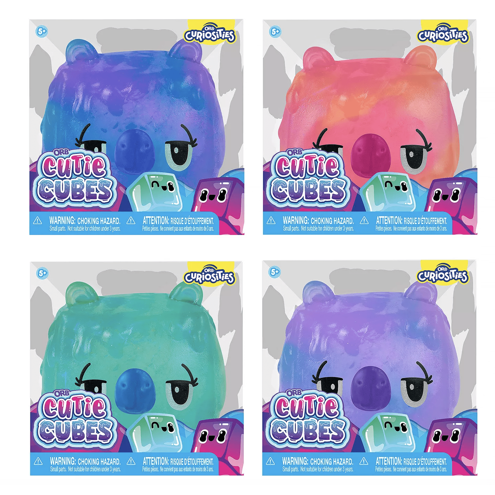 ORB Cuties Squishy Cubes Collectible Character-Sensory Stress Ball (ONE animal/color chosen randomly!)