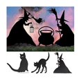 thumbnail image 5 of Halloween Witch Silhouette, Wrought Iron Witches Black Cauldron Black Yard Signs Scary Family Home, 5 of 5