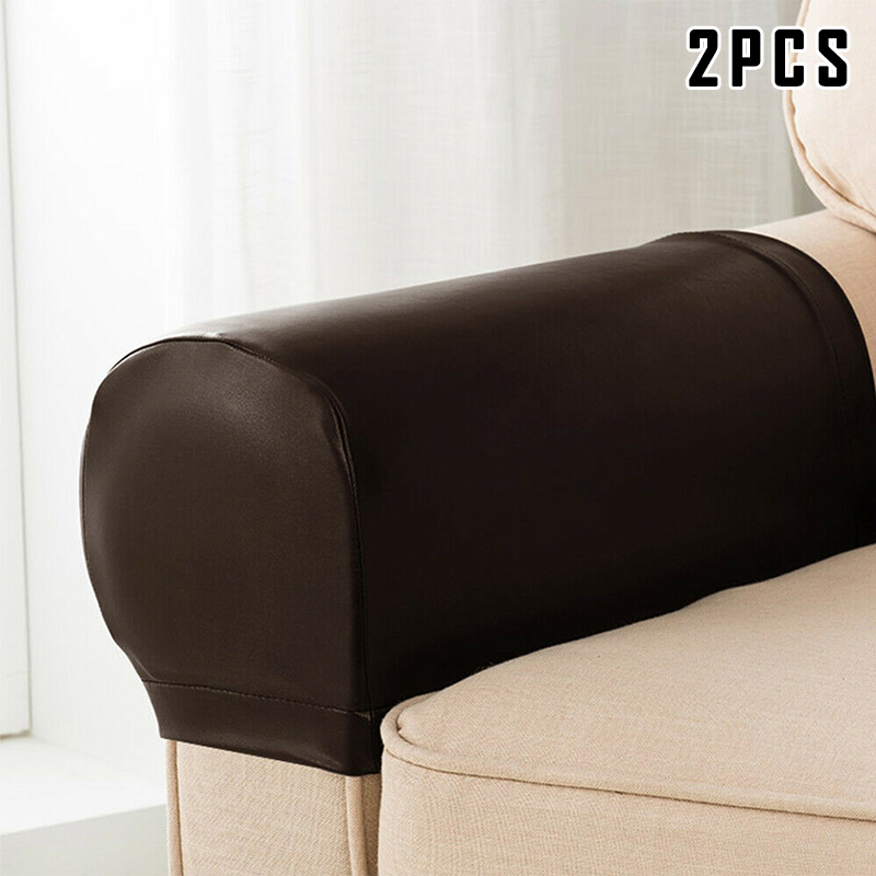 Karcher 2 Pcs Pu Leather Sofa Armrest Covers Protectors Stretch