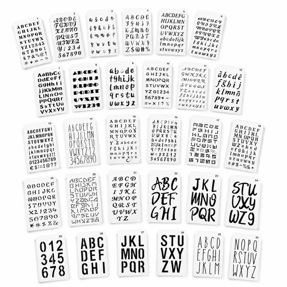 30 Pieces Letter Stencils for Painting - 4x7 Inch Reusable Plastic Alphabet Number Templates, Perfect for Journaling, Scrapbooking, and Planner Decor Supplies