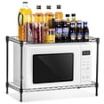 thumbnail image 2 of Adjustable Microwave Oven Rack, Countertop Microwave Oven Storage Shelf with 4 Hooks Adjustable Foot Height For Kitchen Oven Storage 23.6''/19.6'', 2 of 10