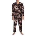 thumbnail image 4 of Bingfone Men'S Pajama Set 2 Piece Loungewear Pjs, Long Sleeve With Pajama Pants-Coffee Bean, 4 of 9