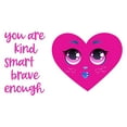 thumbnail image 2 of Girl Eyes Hot Pink Heart Cute Cheeks Lips Kind Smart Brave Beautiful Crown Prince Unicorns Sweet Dreams Decorating Holiday Bedroom Wall Decal Sticker Girls Rule - Size: 20 In X 10 In, 2 of 5