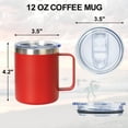 thumbnail image 2 of Muka 12 Ounce Insulated Coffee Mug With Lid, Stainless Steel Cup for Camping Office Home-Black, 2 of 7