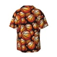 thumbnail image 2 of Vsdgher Vintage Basketball Print Men's Wrinkle Free Untucked Cuban Shirt Business Casual Button Down Shirts Short Sleeve Shirt, 2 of 7