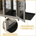 thumbnail image 6 of Dog Crate Furniture with 2 Drawer,39.4" Large Wooden Dog Kennel Crate End Table with Wheels,Dog Cage Dog House for Small/Medium/Large Dog,Sturdy Anti, 6 of 9
