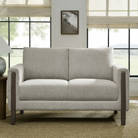 Modway Hawken Boucle Fabric Loveseat in Parchment Espresso