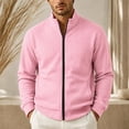 thumbnail image 5 of XRoczxe Men's Full Zip Up Track Jacket, Stand Collar Solid Color Sweatshirt, Casual Long Sleeve Lightweight Coat with Pockets for Spring Fall Daily Wear, 5 of 7