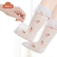 thumbnail image 3 of Biezeib Baby Girls Knee High Socks Cute Floral Print Lace Ruffles Dress Socks Newborn Stockings for Toddler Clothing Accessories, 3 of 6