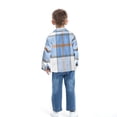 thumbnail image 5 of Toddler Baby Boys Girls Plaid Flannel Shirt Long Sleeve Button Down Jacket Kids Fall Shacket Coat Tops, 5 of 7