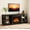 Black, variant on Ktaxon Mid-Century Fireplace TV Stand, Modern 58" Entertainment Center for 55/60/65" TVs with Adjustable Open Storage, Black