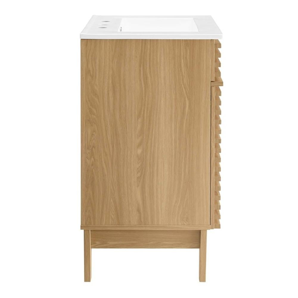 Modway Render Bathroom Vanity in Oak White