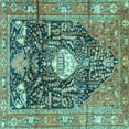 thumbnail image 1 of Ahgly Company Machine Washable Indoor Square Animal Turquoise Blue Traditional Area Rugs, 6' Square, 1 of 4