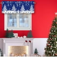 thumbnail image 3 of Christmas Valance for Windows,Christmas Winter Snowflakes Blue Xmas Ball Ornaments White Xmas Tree Window Treatments 1 Panel Short Curtains for Kitchen Windows Bathroom Bedroom,54 x 18 Inch, 3 of 6