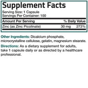 Bronson Zinc Picolinate 30mg, 100 Capsules