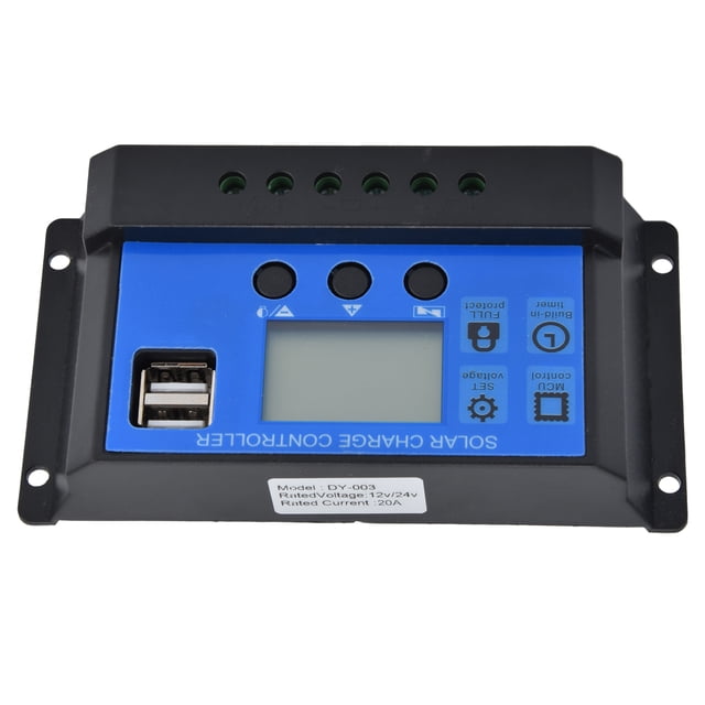 Controlador de energía solar, controlador de carga solar Regulador de control solar LCD Regulador solar LCD Funcionalidad de alta precisión