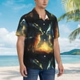 thumbnail image 2 of KLL Men's Hawaiian Shirt Short Sleeve Button Down Beach Shirts-Firefly Forest Fox, 2 of 5