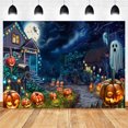 thumbnail image 1 of Tapiz para colgar en la pared, casa embrujada de Halloween, 150 x 100 cm, 1 of 2