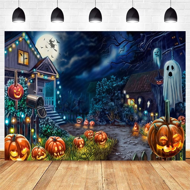 Tapiz para colgar en la pared, casa embrujada de Halloween, 150 x 100 cm