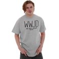 thumbnail image 4 of WWJD What Would Jesus Do Plus Size Crewneck Graphic Tee Shirt Brisco Brands 4X, 4 of 5