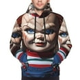thumbnail image 5 of Lsque Chucky Pattern Casual Men's Hoodie,Hooded Sweatshirt with Kangaroo Pocket,Pullover Hoodie-Large, 5 of 8