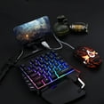 thumbnail image 6 of YZEGDCH Tech Accessories Colorful Light Effect Tilted Keyboard Layout with Light Carved Characters Ergonomic Full Key No Punch One Handed Mobile Game Keyboard, 6 of 8
