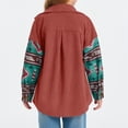thumbnail image 5 of Spring Autumn Aztec Print Corduroy Jacket Girls Kids Casual Button Down Loose Lapel Jacket Coat for 5-14 Years, 5 of 6