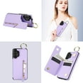 thumbnail image 4 of Designed for Samsung Galaxy A53 5G PU Leather Back Case, Vintage Kickstand Card Slots Finger Ring Zipper Drop Protective Business Phone Cover Compatible with Samsung Galaxy A53 5G - Purple, 4 of 8