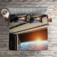 thumbnail image 2 of Ambesonne Scenery Quilted Coverlet 3 Pcs, Earth Galaxy Space, Queen Size, Multicolor, 2 of 2