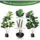 thumbnail image 4 of 4ft artificial multi-stem fiddle leaf ficus tree con pot, perfect para indoor y outdoor decoration in home, oficina, sala de estar, y bathroom, 4 of 5