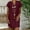 Wine, variant on Women's V-Neck Short Sleeve Linen-Look Dress, Comfortable Casual Summer Tunic with Relaxed Fit, Limited Time Offer Under 10 Dollars