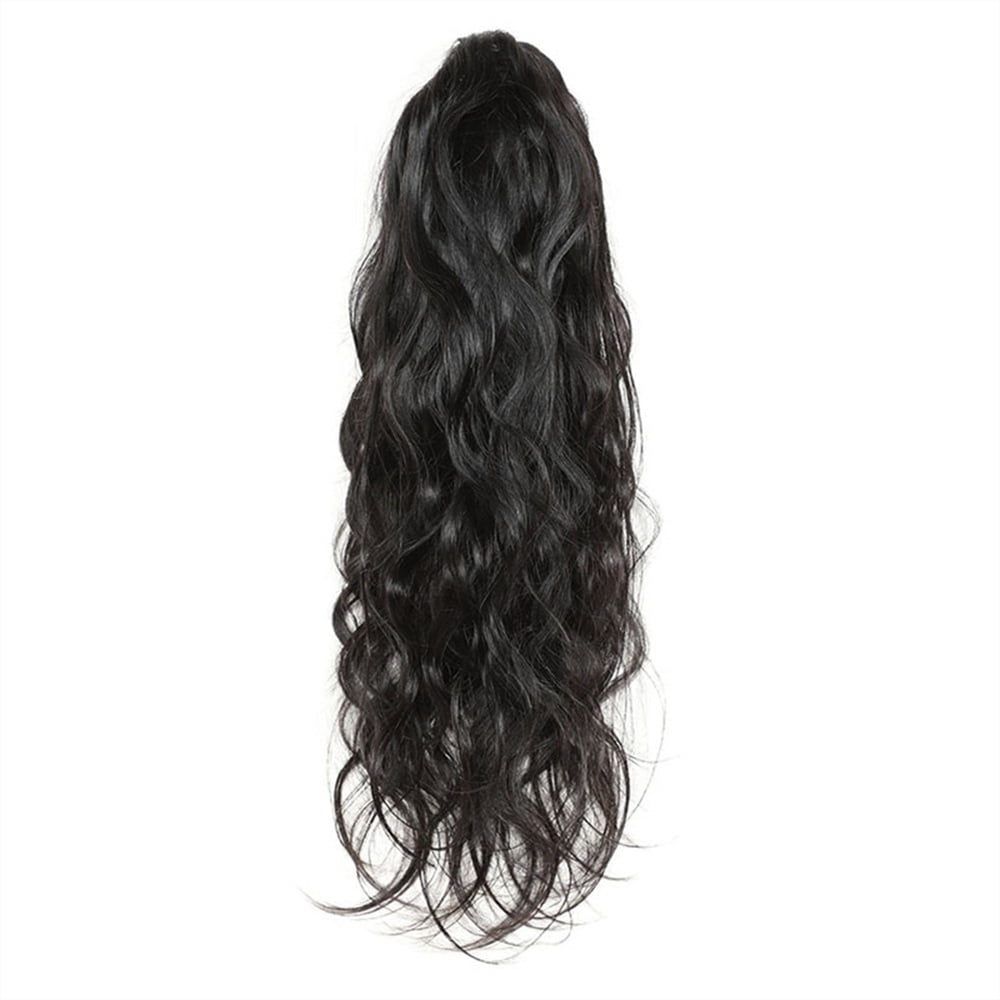 8-28 Inch Body Wave Ponytail Hairpiece Human Hair Claw Clip Ponytail Natural Black Brazilian Remy Hair Clip In Wave Curly Hair Extensions for Women