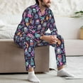 thumbnail image 7 of Daiia Funny colorful skull ghost for Men's Long-Sleeved Pajama Set – Soft & Comfortable Sleepwear Button-Up Pajamas Cozy Lounge Wear-Large, 7 of 7