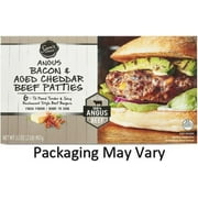 Sam's Choice Angus Bacon & Aged Cheddar Beef Patties, 6 - 1/3 Pound Beef Burgers, 2 Pound Box